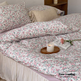Blossom Floral Bedding Set - White Pink